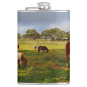 Shetland Ponies und Kastanien, Hüftkolben Flachmann (Vorderseite)