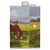 Shetland Ponies und Kastanien, Hüftkolben Flachmann (Rückseite)