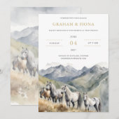 Shetland Pony Aquarell Einladung (Vorne/Hinten)