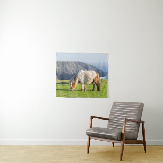 Shetland Pony auf der Alp Piazza della Riforma Wandteppich (Beispiel (Horizontal))