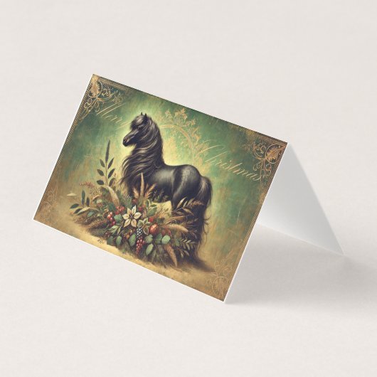 Shetland Pony Christmas Card (Vorderseite)