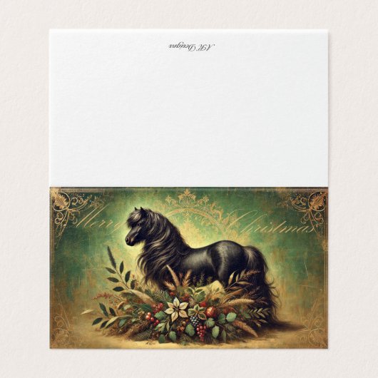 Shetland Pony Christmas Card (Außenseite Aufgefaltet)
