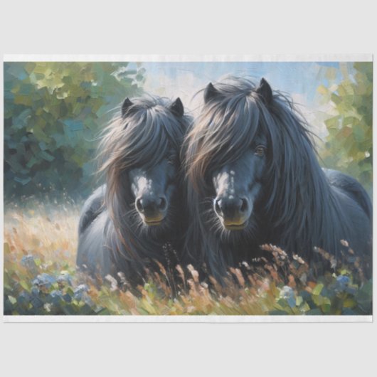 Shetland Pony Decoupage Tissue Paper Seidenpapier (Vorderseite)