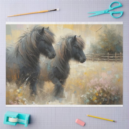 Shetland Pony Decoupage Tissue Paper Seidenpapier (Basteln)