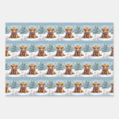 Shetland Pony, Deer and Highland Cow Weihnachten Geschenkpapier Set (Vorderseite)