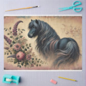Shetland Pony Floral Decoupage Seidenpapier (Basteln)