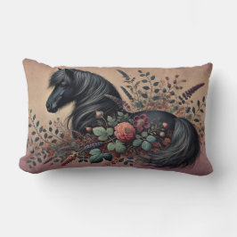 Shetland Pony Floral Vintag Lumbar Cushion Lendenkissen