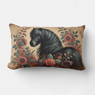 Shetland Pony Floral Vintag Lumbar Cushion Lendenkissen
