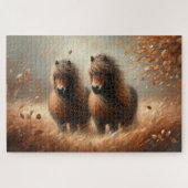 Shetland Pony Herbst-Zeit Jigsaw Puzzle (Horizontal)