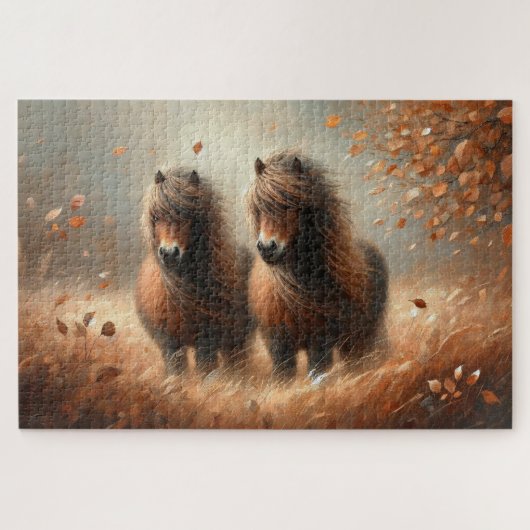 Shetland Pony Herbst-Zeit Jigsaw Puzzle (Horizontal)