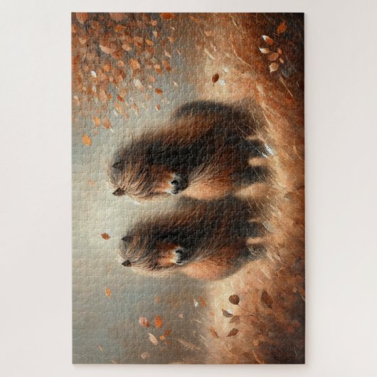 Shetland Pony Herbst-Zeit Jigsaw Puzzle (Vertikal)