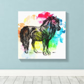 Shetland Pony Leinwanddruck (Insitu (Holzboden))