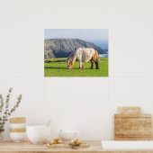 Shetland Pony on Pasture Near High Cliffs Poster (Küche)