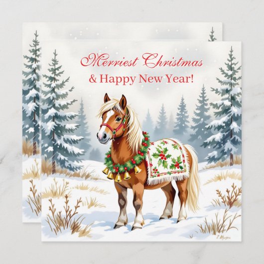 Shetland Pony Personalisiert Weihnachten (Vorne/Hinten)