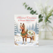 Shetland Pony Personalisiert Weihnachten Postkarte (Stehend Vorderseite)