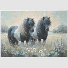 Shetland Pony Piebald Dekoupage Tissue Paper Seidenpapier