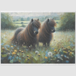 Shetland Pony Spring Time Dekoupage Tissue Seidenpapier