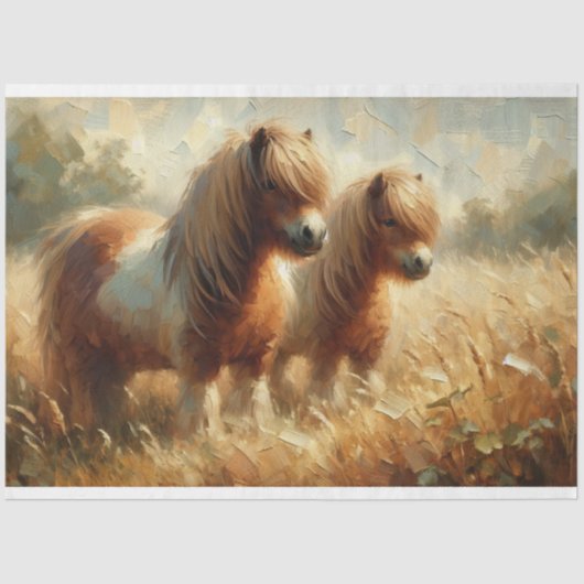Shetland Pony Summertime Decoupage Seidenpapier (Vorderseite)