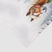 Shetland Pony und Holly Christmas Seidenpapier (Ausschnitt)