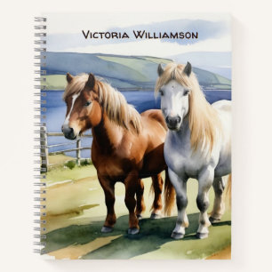 Shetland Ponys Landschaft Equine Benutzerdefiniert Notizblock