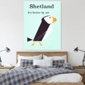 Shetland Puffin Vintage Leinwanddruck (Insitu (Schlafzimmer))