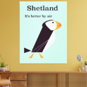 Shetland Puffin Vintage Leinwanddruck (Insitu (Wohnzimmer))