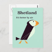 Shetland Puffin Vintage Postkarte (Vorne/Hinten)