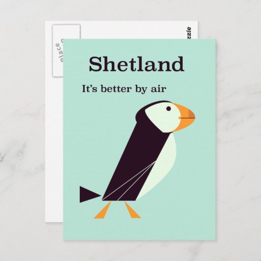 Shetland Puffin Vintage Postkarte (Vorne/Hinten)
