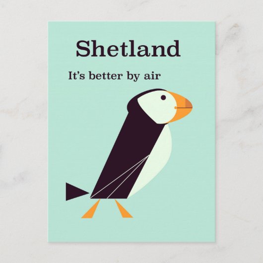 Shetland Puffin Vintage Postkarte (Vorderseite)
