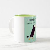 Shetland Puffin Vintage Zweifarbige Tasse (Vorderseite Links)