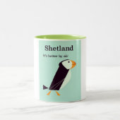 Shetland Puffin Vintage Zweifarbige Tasse (Mittel)