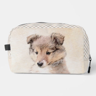 Shetland-Schäferhund-Welpen-Malerei Sheltie-Hunde- Waschbeutel