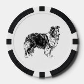 Shetland-Schäferhund-Zeichnung Pokerchips (Vorderseite)