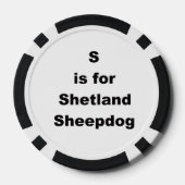 Shetland-Schäferhund-Zeichnung Pokerchips (Rückseite)