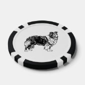 Shetland-Schäferhund-Zeichnung Pokerchips (Einzeln)