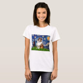 Shetland Sheepdog 4 - Starry Night T-Shirt (Vorne ganz)