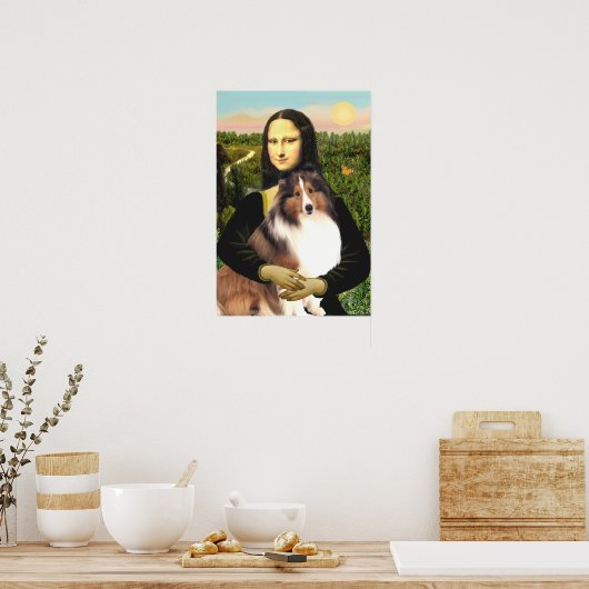 Shetland Sheepdog 7b - Mona Lisa Poster (Küche)