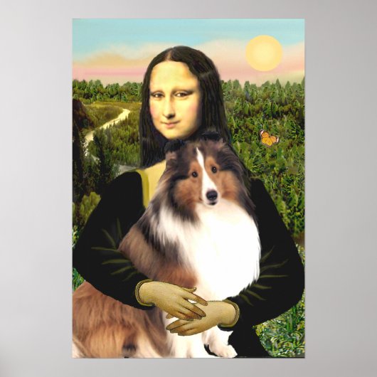 Shetland Sheepdog 7b - Mona Lisa Poster (Vorne)