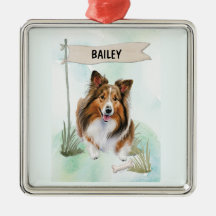 Shetland Sheepdog Aquarell personalisierter Hund