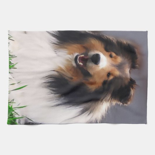 Shetland Sheepdog Art Handtuch (Horizontal)