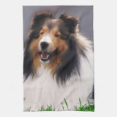Shetland Sheepdog Art Handtuch (Vertikal)