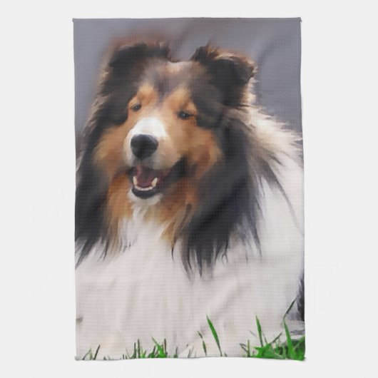 Shetland Sheepdog Art Handtuch (Vertikal)