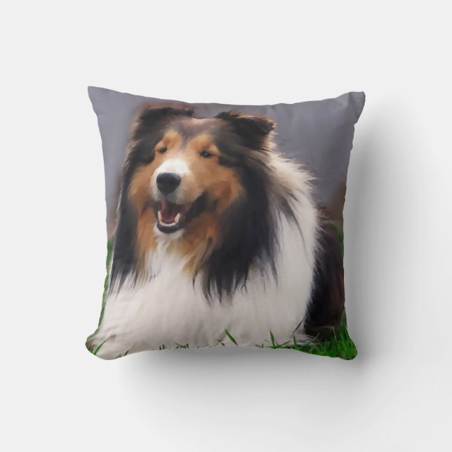 Shetland Sheepdog Art Kissen (Vorderseite)