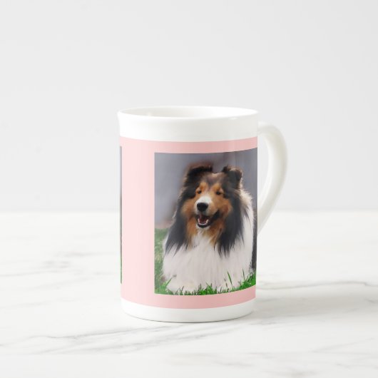 Shetland Sheepdog Art Porzellantasse (Vorderseite Rechts)