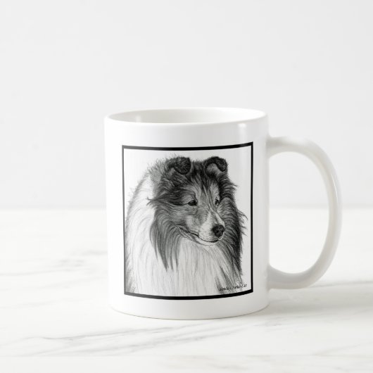 Shetland Sheepdog Art von Glenda S. Harlan Kaffeetasse (Rechts)