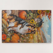 Shetland Sheepdog Autumn Harvest Erntedank Puzzle (Horizontal)