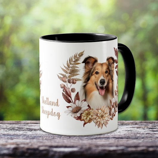 Shetland Sheepdog Autumn Kreath Tasse