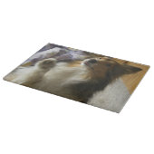 Shetland Sheepdog Bettelt Schneidebrett (Ecke)