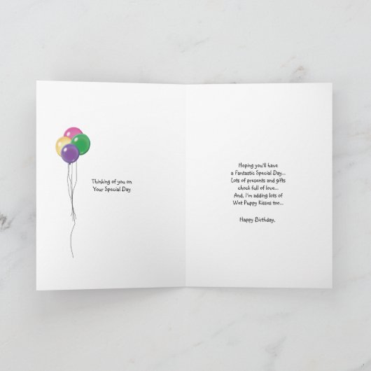 Shetland Sheepdog, Birthday Balloons Karte (Innenseite)