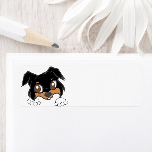 Shetland Sheepdog Black Tri Peeking Cartoon (Insitu)